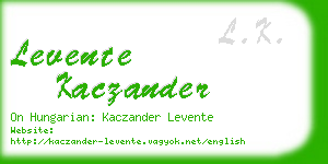 levente kaczander business card